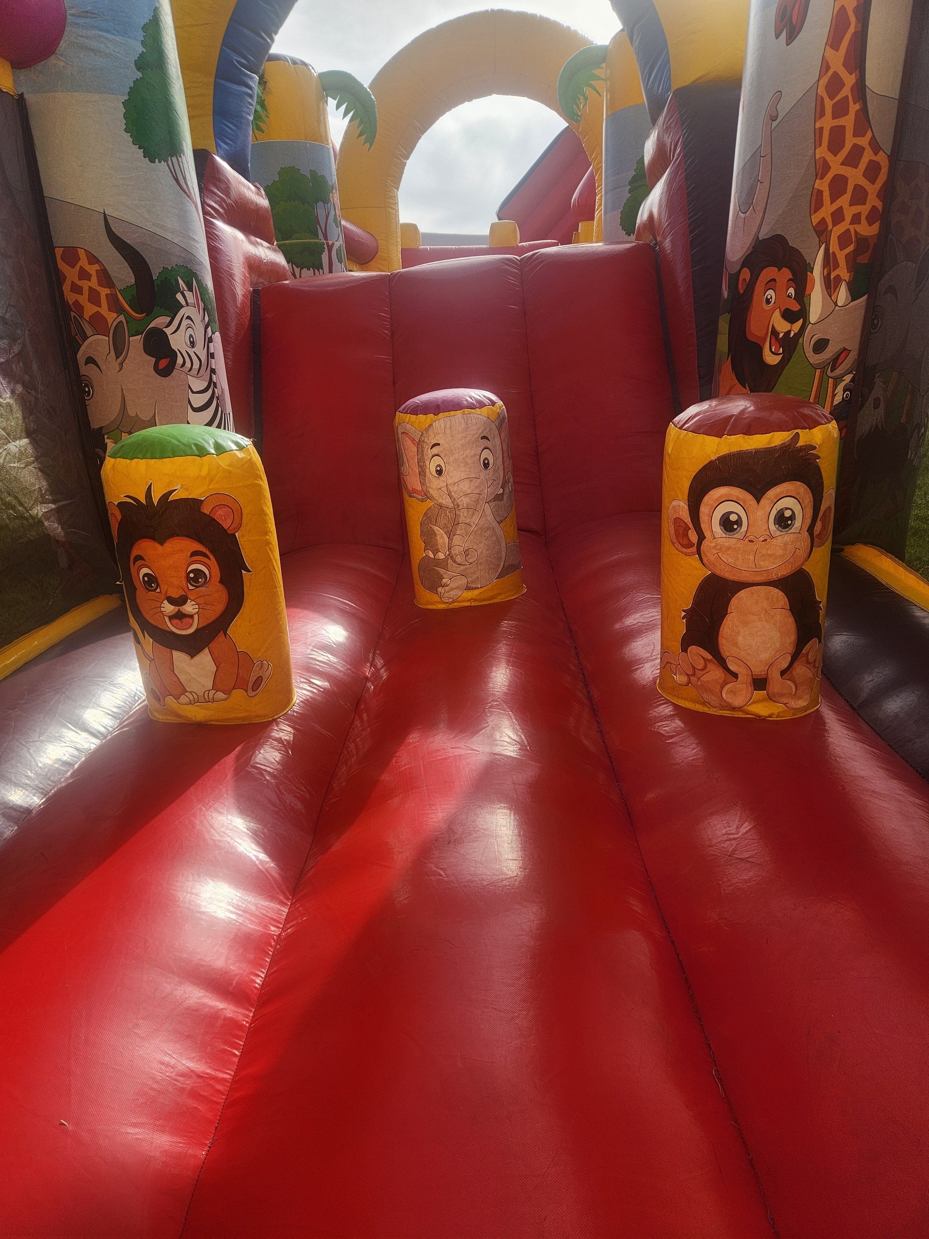 Intérieur de toboggan avec animaux